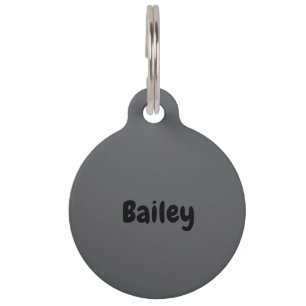 Custom Personalised Name Photo Dark Grey Pet Tag