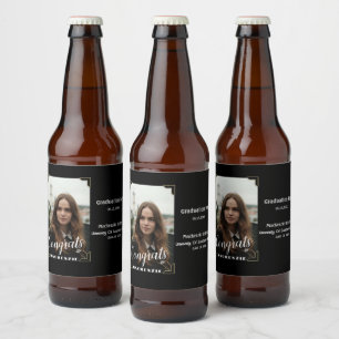 Custom Personalised Name, Photo Graduation Party Beer Bottle Label
