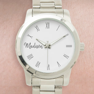 Custom Personalised Name Roman Number Watch
