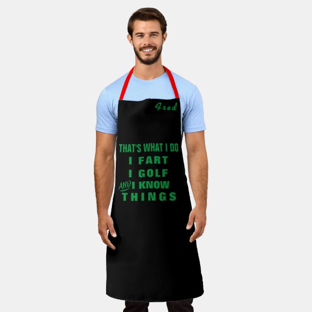 Custom Personalised Name "Thats What I Do" Golfer  Apron (Worn)