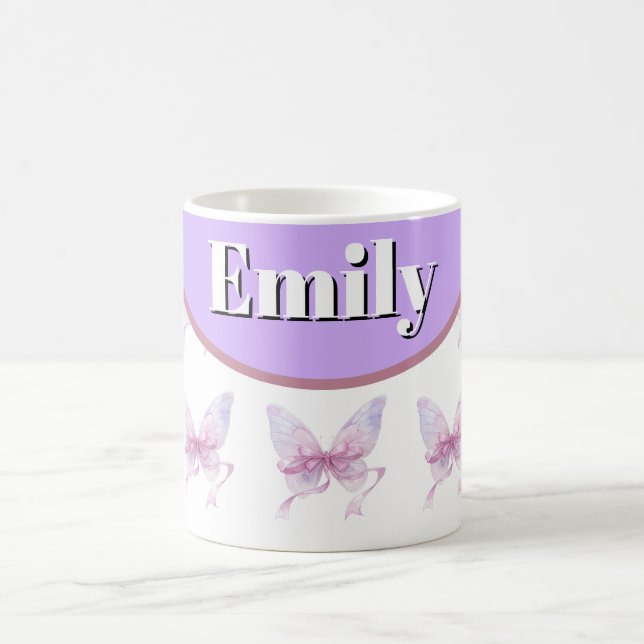 custom & personalised  name  with bow coffee mug (Center)
