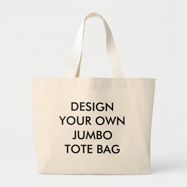 Custom Personalised Natural Canvas Jumbo Tote Bag (Front)