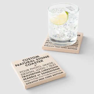 Custom Personalised Natural Sandstone Coaster 4"