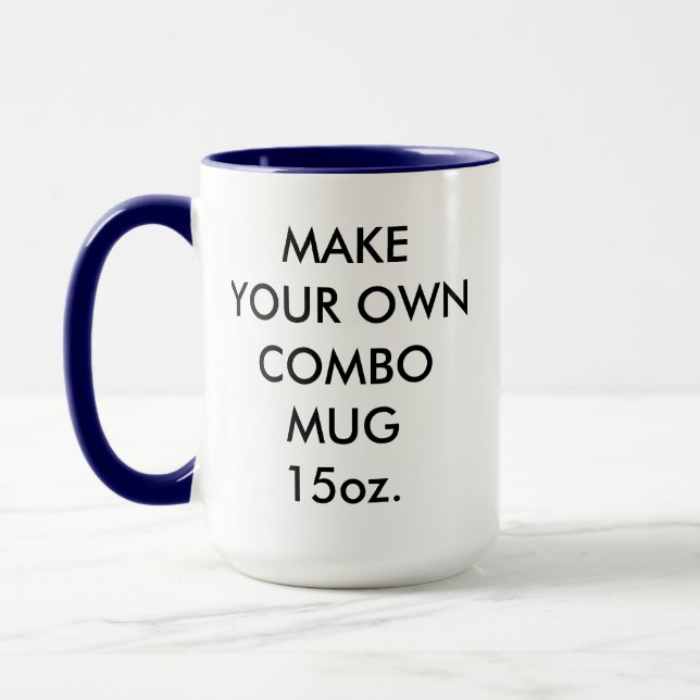 Custom Personalised Navy Blue Combination Mug 15oz (Left)