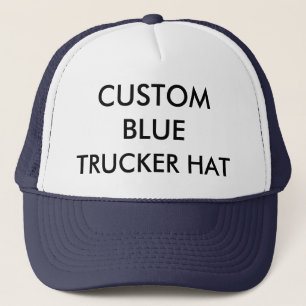 Custom Personalised NAVY BLUE & WHITE TRUCKER HAT