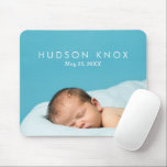 Custom Personalised Newborn Baby Photo Gift Mouse Pad<br><div class="desc">Add your favourite baby photo to create a unique one of a kind computer mousepad for yourself or custom personalised gift for someone special! Make it a keepsake for friends and family by adding a newborn photo and new baby's name, birthday and any other special details. Click the CUSTOMIZE IT...</div>