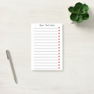 Custom Personalised Notes with Red hearts