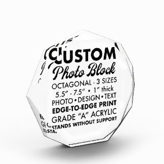 Custom Personalised Octagonal Photo Paperweight Block