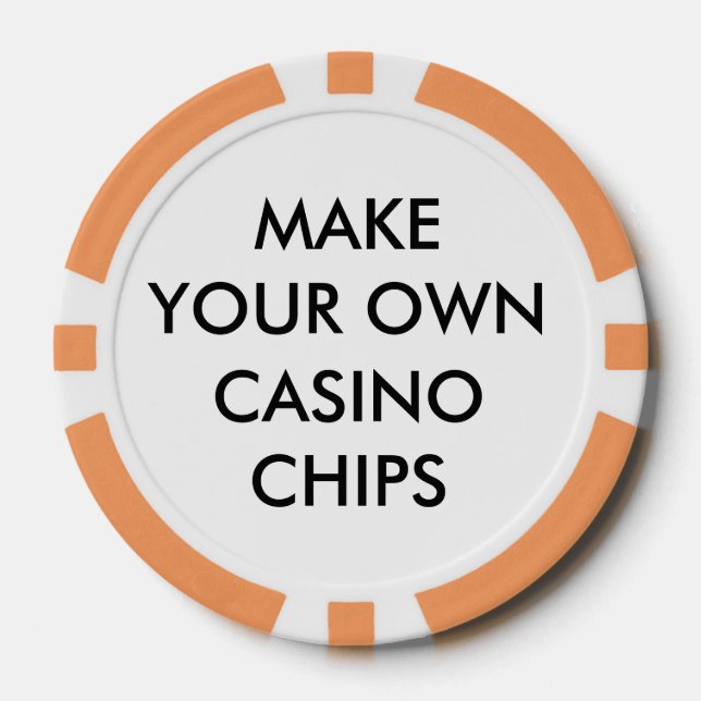 Custom Personalised ORANGE POKER CASINO CHIPS (Front)