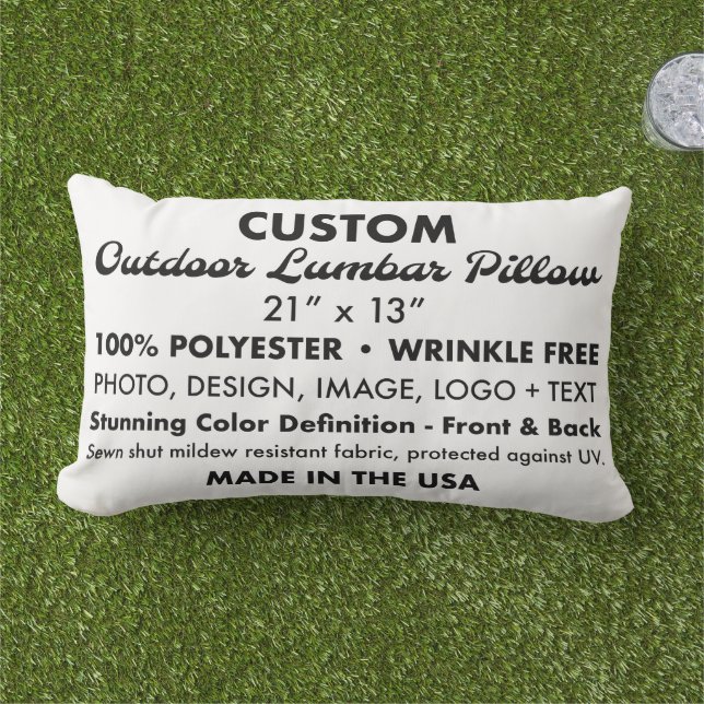 Custom personalised Outdoor Lumbar Pillow - 21" (Grass)