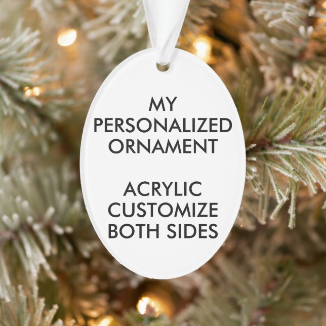 Custom Personalised OVAL ACRYLIC PHOTO ORNAMENT (Tree)