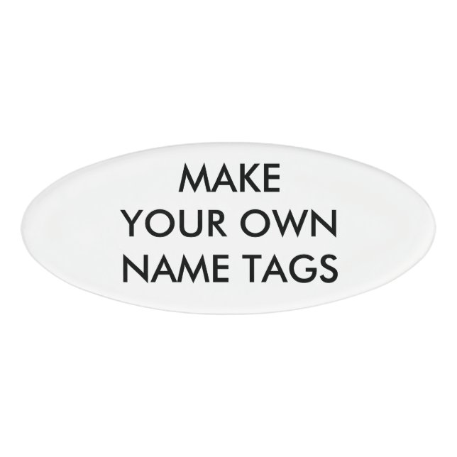 Custom Personalised Oval Name Tag / Badge (Front)