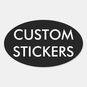 Custom Personalised Oval Stickers Blank Template