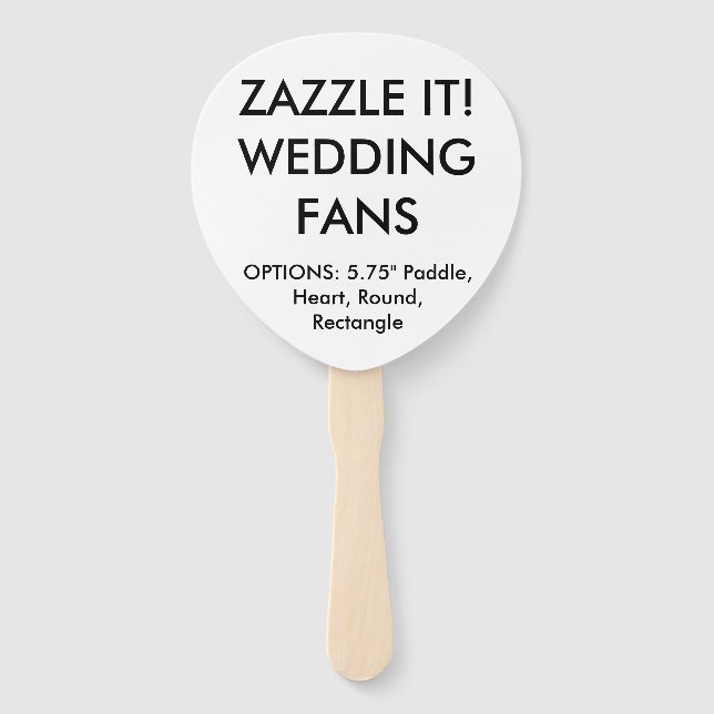 Custom Personalised PADDLE WEDDING FANS Template (Front)