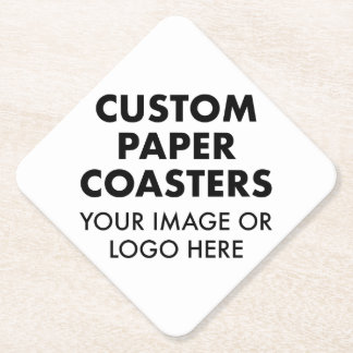 Custom personalised PAPER COASTERS (6) 4" DIAMOND