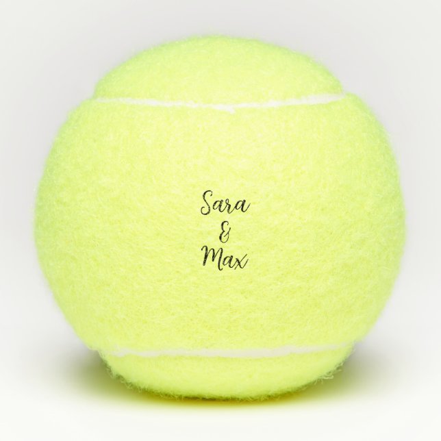 Custom Personalised Penn Couple Names Tennis Balls (Front)