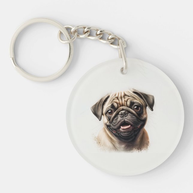 Custom Personalised Pet Photo Dog Lover Keepsake Key Ring (Front)