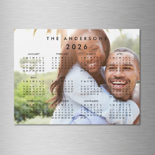 Custom Personalised Photo 2026 Calendar Magnet