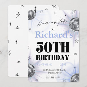 custom personalised photo 50th  birthday save the date