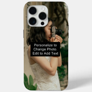 Custom Personalised Photo Artwork Add Name Slogan iPhone 15 Pro Max Case