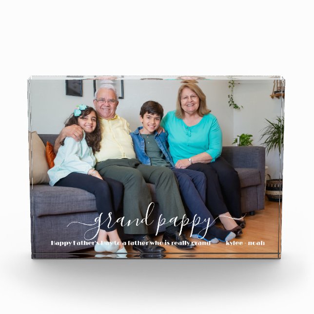 Custom Personalised Photo Block Father's Day Gift (Front)