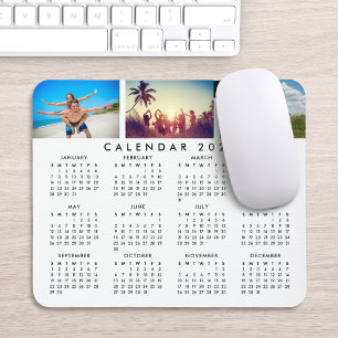 Custom Personalised Photo Collage 2024 Calendar Mouse Pad
