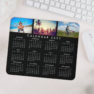 Custom Personalised Photo Collage 2027 Calendar Mouse Pad
