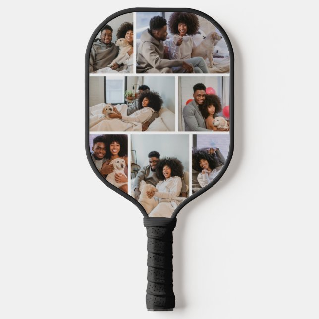 Custom Personalised Photo Collage and Text Pickleball Paddle (Front)