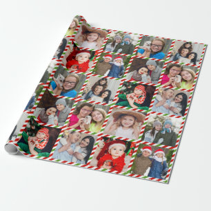 Custom Personalised Photo Collage Christmas Wrapping Paper