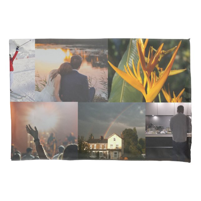 Custom Personalised Photo Collage Pillowcase (Front)
