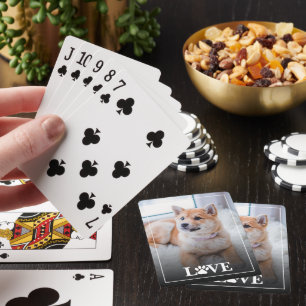 Custom Personalised Photo Love Paw Quote Text Playing Cards