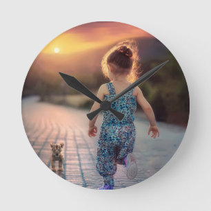 Custom Personalised Photo  Round Clock