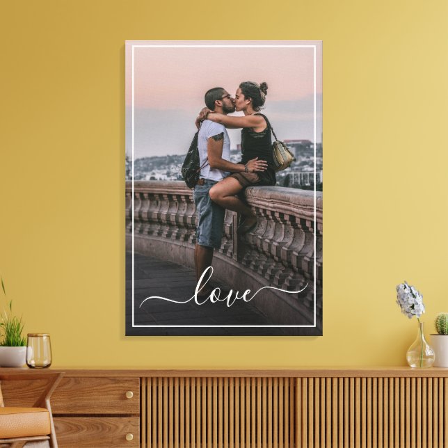 Custom Personalised Photo Simple Love Quote Text Canvas Print (Insitu(LivingRoom))