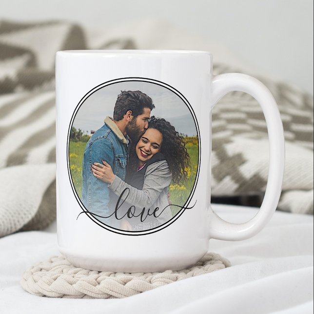 Custom Personalised Photo Simple Love Quote Text Coffee Mug (Creator Uploaded)