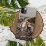 Custom Personalised Photo Simple Love Text Case-Mate iPhone Case<br><div class="desc">Cute Love text is written in a stylish elegant typography font. With the option to personalise or customise with your favourite photo. Unique keepsake, birthday, anniversary, Mother's or Father's Day, Valentine's gift, or thoughtful Christmas present. Easily customisable with a photograph of your choice. Beautiful, modern, and cool cover for the...</div>