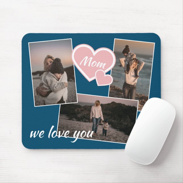 Custom Personalised Photo Simple Mum Text Mouse Pad (With Mouse)