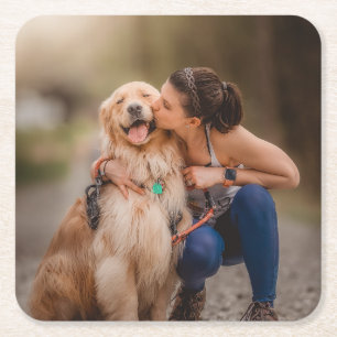Custom Personalised Photo  Square Paper Coaster