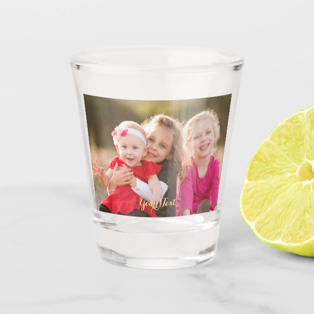 Custom Personalised Photo Text Wedding Graduation Shot Glass (Front)