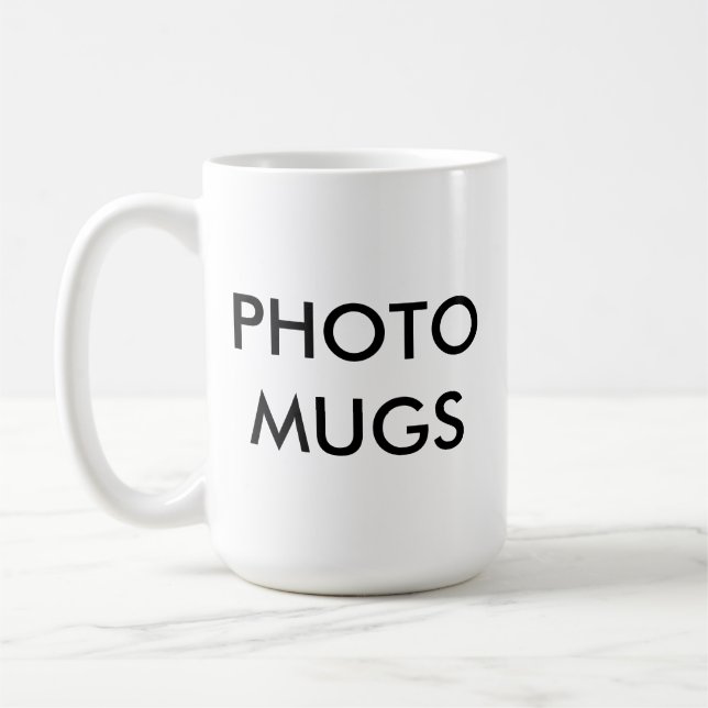 Custom Personalised Photo White Mug Blank (Left)