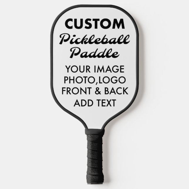 Custom personalised PICKLEBALL PADDLE Blank, BLACK (Front)