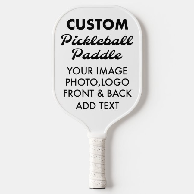 Custom personalised PICKLEBALL PADDLE Blank, WHITE (Front)