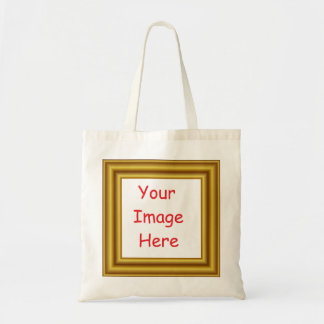 Custom Personalised Picture & Gold Frame Printed Tote Bag