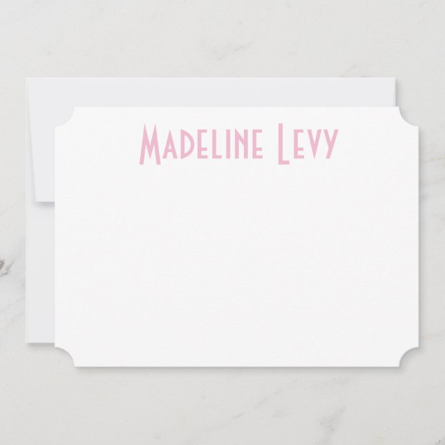 Custom Personalised Pink Notecards with name (Front)