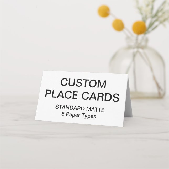 Custom Personalised Place Cards Blank Template (Front)