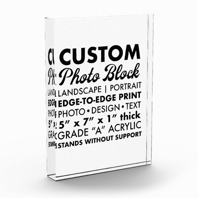 Custom Personalised Portrait Photo Paperweight Block (Left)