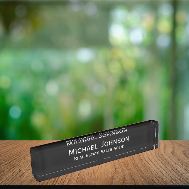 Custom Personalised Professional Black and White Nameplate (Custom Personalized Professional Black and White Name Plate)