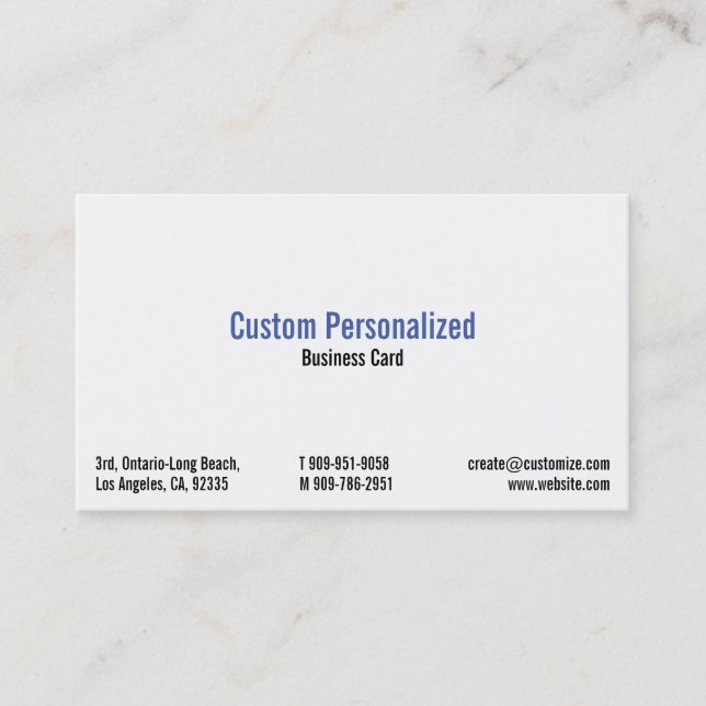 Custom Personalised Professional Business Card (Front)