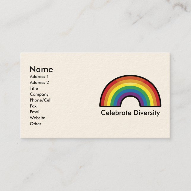Custom Personalised Rainbow Business Cards (border (Front)