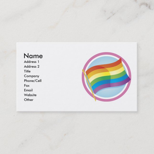 Custom Personalised Rainbow Flag Biz Cards (Front)