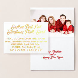 Custom Personalised REAL FOIL CHRISTMAS PHOTO CARD